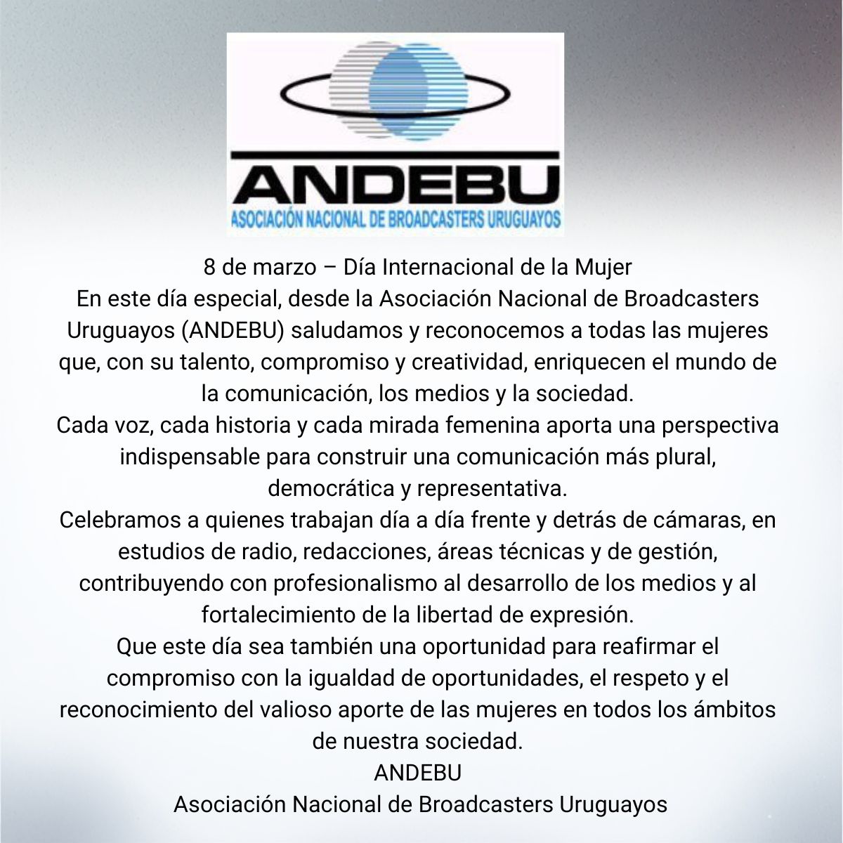 Domingo 8 de marzo 2026 -Día Internacional de la Mujer